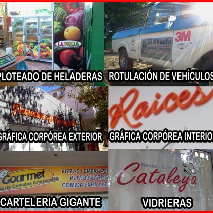 Lona Cartel Impresa, Forrado de Heladeras, Corporeos, Multiples Técnicas de Rotulado.